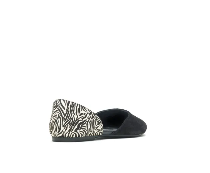 Flats and SlipOns Sadie D8217Orsay Black Suedezebra 8211 Hush Puppies Women