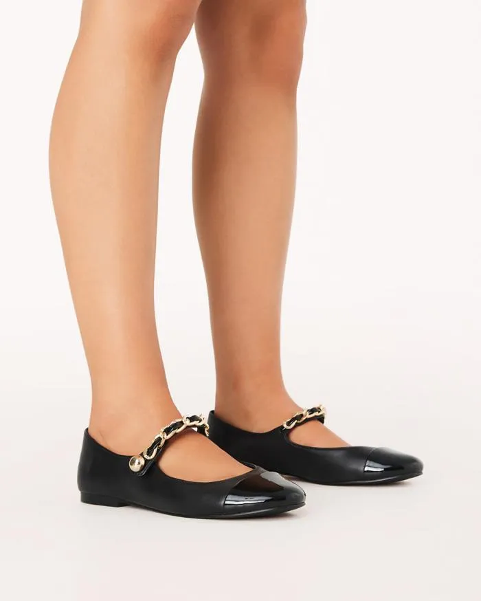 Flats Billini Ballet Flats CALAN BLACKBLACK PATENT