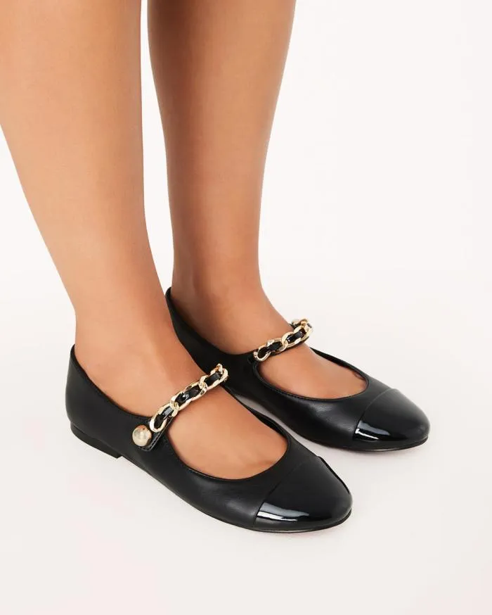 Flats Billini Ballet Flats CALAN BLACKBLACK PATENT