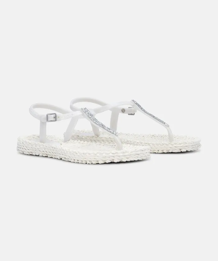 Flip Flops With Rhinstones 8211 Creme Shoes Ilse Jacobsen Flip Flops