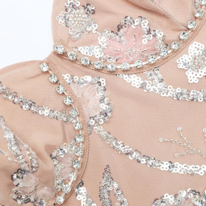 Flower Sequin Tier Maxi Dress Women Self Portrait Wedding Guest Flower Sequin Tier Maxi Dress Women Self Portrait Wedding Guest