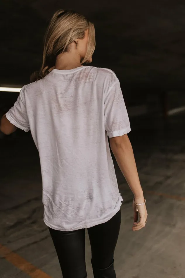 Ford Mustang Graphic Tee White Women Bohme Tees and Tanks