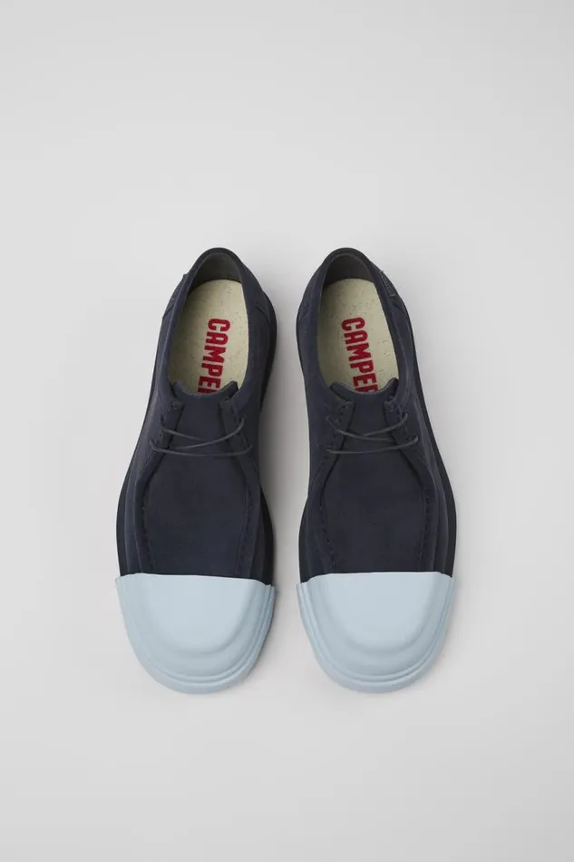 Formal Shoes Men Camper Junction Blue Nubuck Shoes