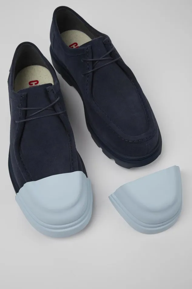 Formal Shoes Men Camper Junction Blue Nubuck Shoes
