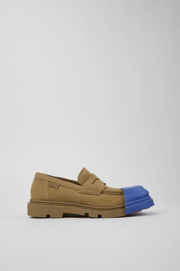 Formal Shoes Women Camper Junction Brown Nubuck Loafer Formal Shoes Women Camper Junction Brown Nubuck Loafer