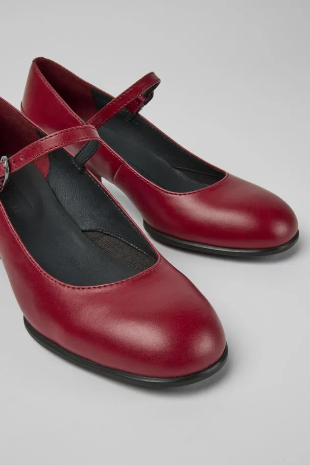 Formal Shoes Women Camper Katie Red Leather Mary Jane Heels