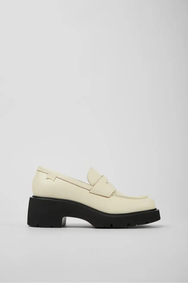 Formal Shoes Women Camper Milah White Leather Loafers Formal Shoes Women Camper Milah White Leather Loafers