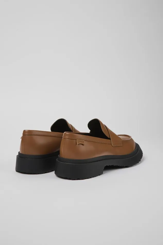 Formal Shoes Women Camper Walden Brown Leather Loafers