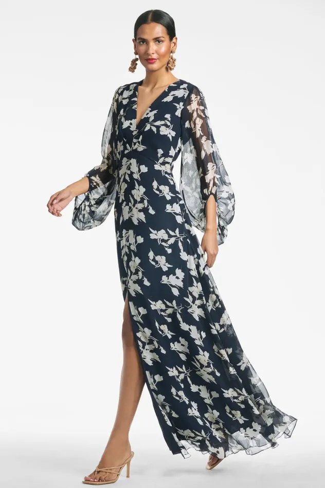 Formal Women Sachin and Babi Jenny Gown 8211 Navy Venetia Petal