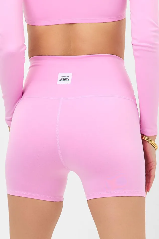 Frankies Bikinis Active Women Speedy High Waist Biker Short Baby Pink