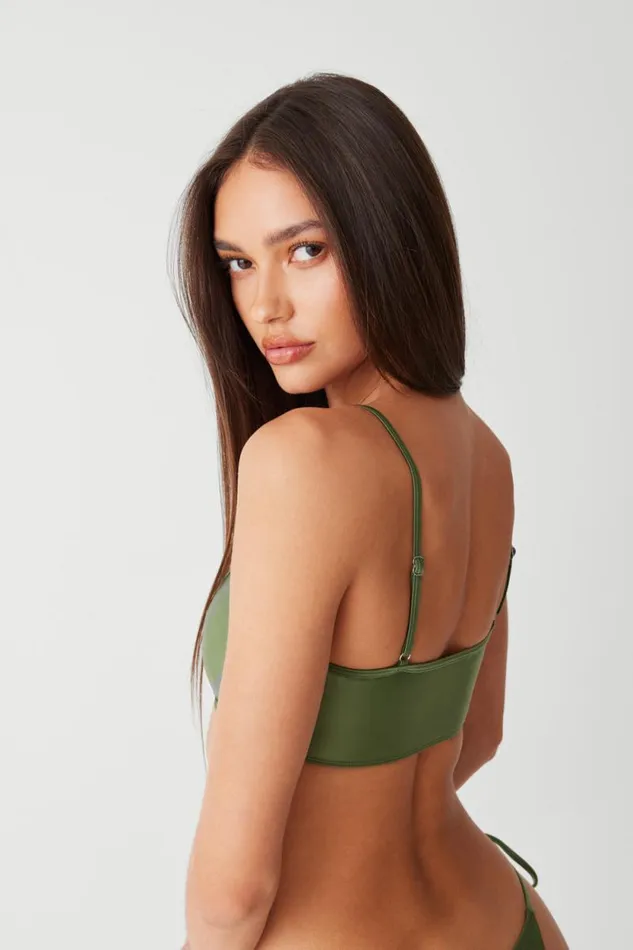 Frankies Bikinis Bikinis Women Clairo Shine Bralette Bikini Top Sea Moss