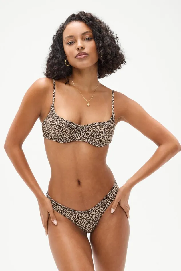 Frankies Bikinis Bikinis Women Cola Underwire Bikini Top Baby Leopard