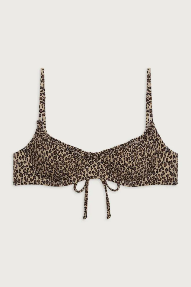 Frankies Bikinis Bikinis Women Cola Underwire Bikini Top Baby Leopard