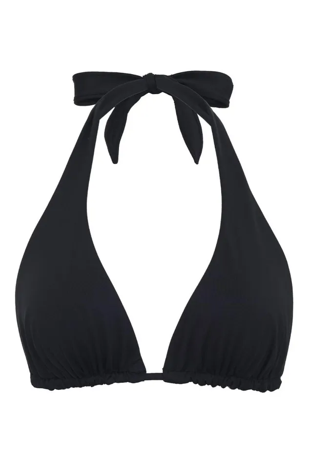 Frankies Bikinis Bikinis Women Diana Halter Bikini Top Black