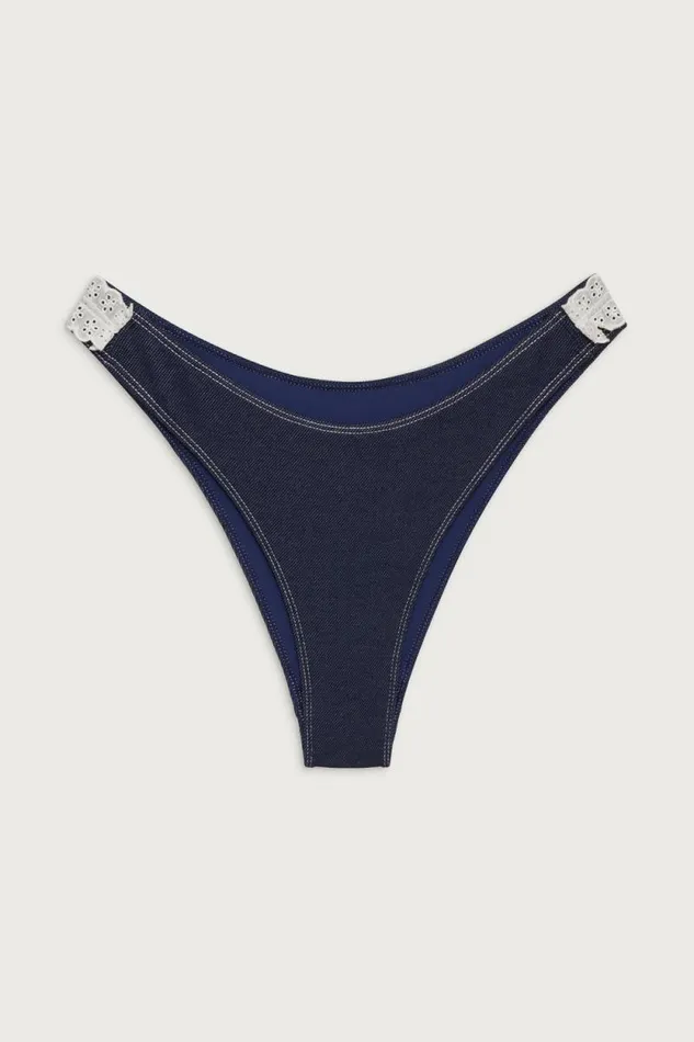 Frankies Bikinis Bikinis Women Dove Classic Bikini Bottom Blue Denim