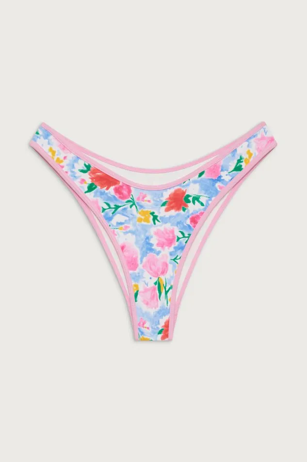 Frankies Bikinis Bikinis Women Dove Classic Bikini Bottom Painted Petals