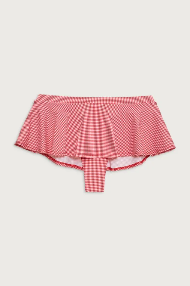 Frankies Bikinis Bikinis Women Izabella Gingham Swim Skirt Ladybug Gingham