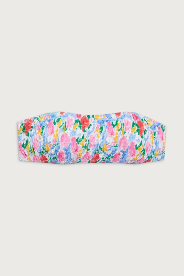 Frankies Bikinis Bikinis Women Rosabella Bandeau Bikini Top Painted Petals