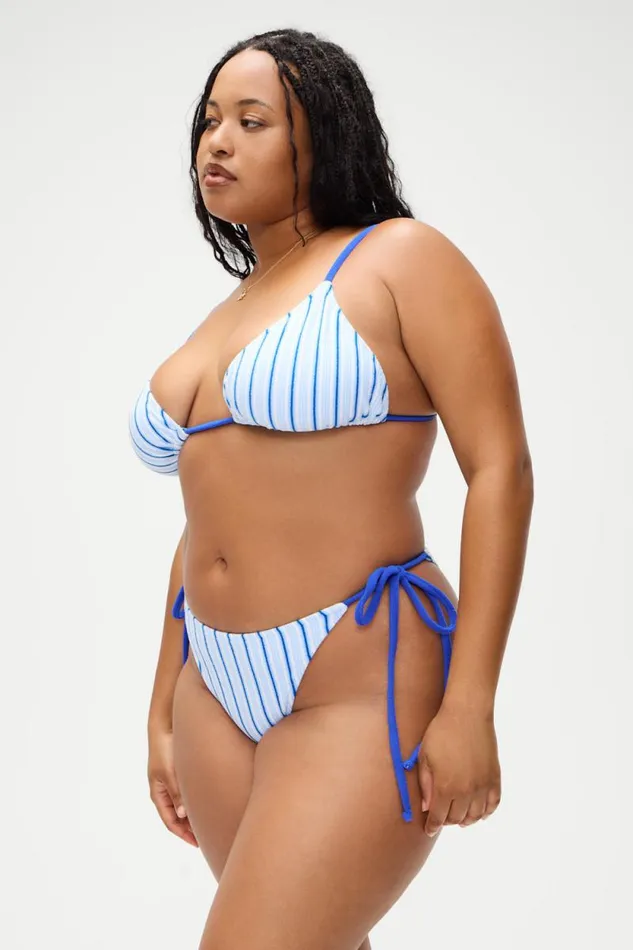 Frankies Bikinis Bikinis Women X DJERF AVENUE Lumia Triangle Bikini Top Seaside Stripe