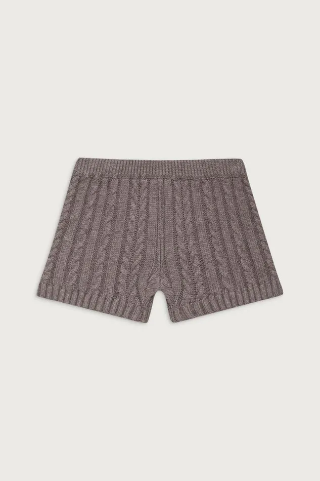 Frankies Bikinis Cloud Knits Women Evermore Cable Cloud Knit Micro Short Dark Pearl