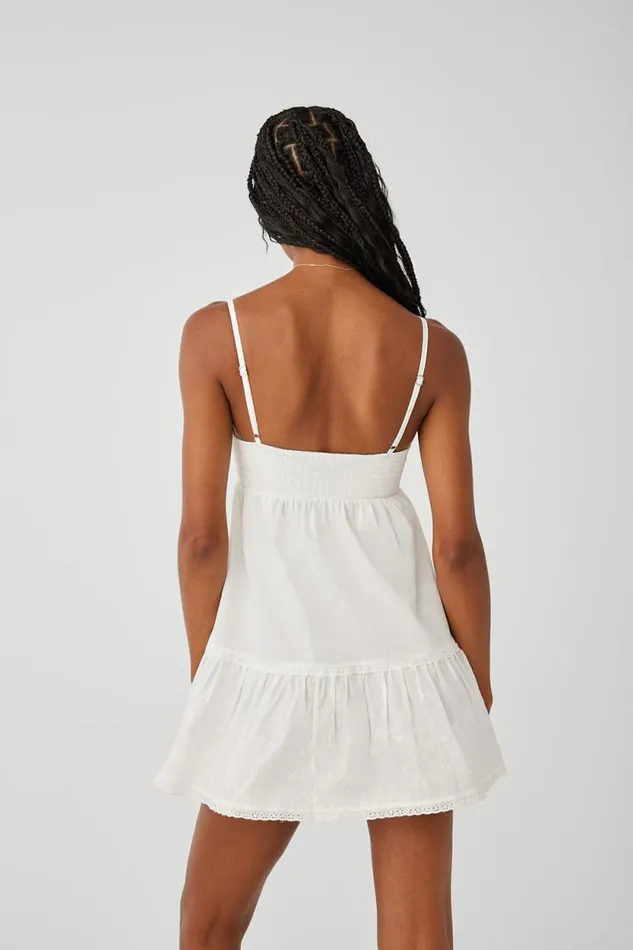 Frankies Bikinis Dresses Women Baby Embroidered Mini Dress White