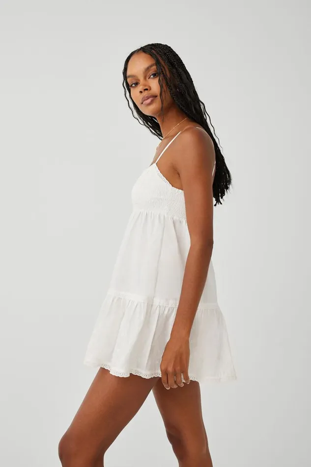Frankies Bikinis Dresses Women Baby Embroidered Mini Dress White