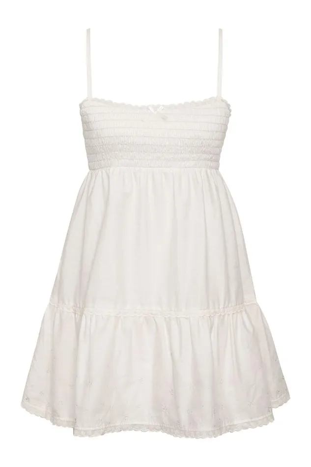 Frankies Bikinis Dresses Women Baby Embroidered Mini Dress White