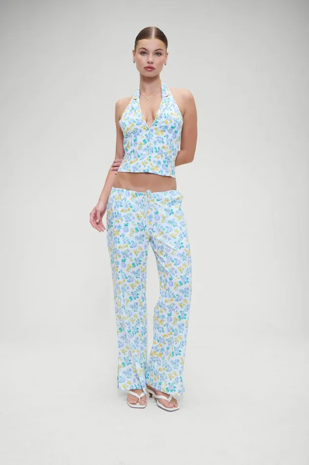 Frankies Bikinis Matching Sets Women Daisy Low Rise Pant Coastal Floral