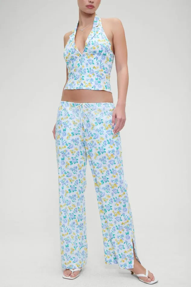 Frankies Bikinis Matching Sets Women Daisy Low Rise Pant Coastal Floral