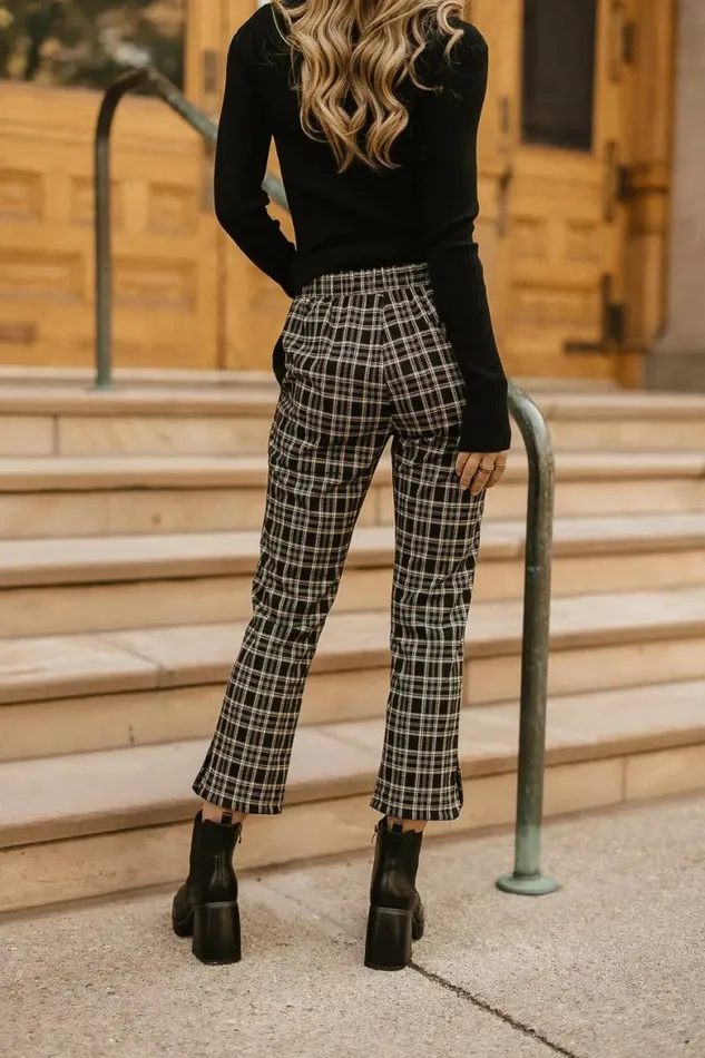 Georgie Plaid Pants Black Women Bohme Pants
