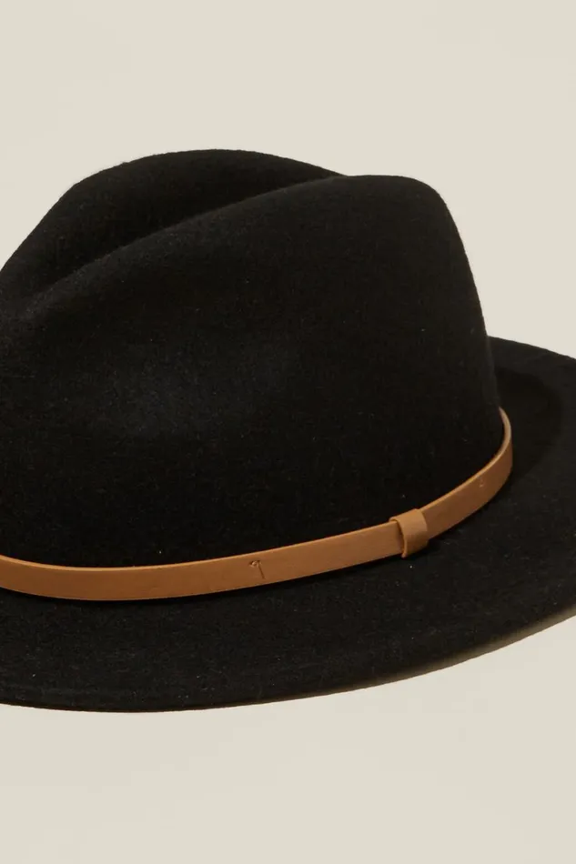 Girls 214Boys 214 Hats and Beanies Cotton On Wide Brim Hat Blacktan