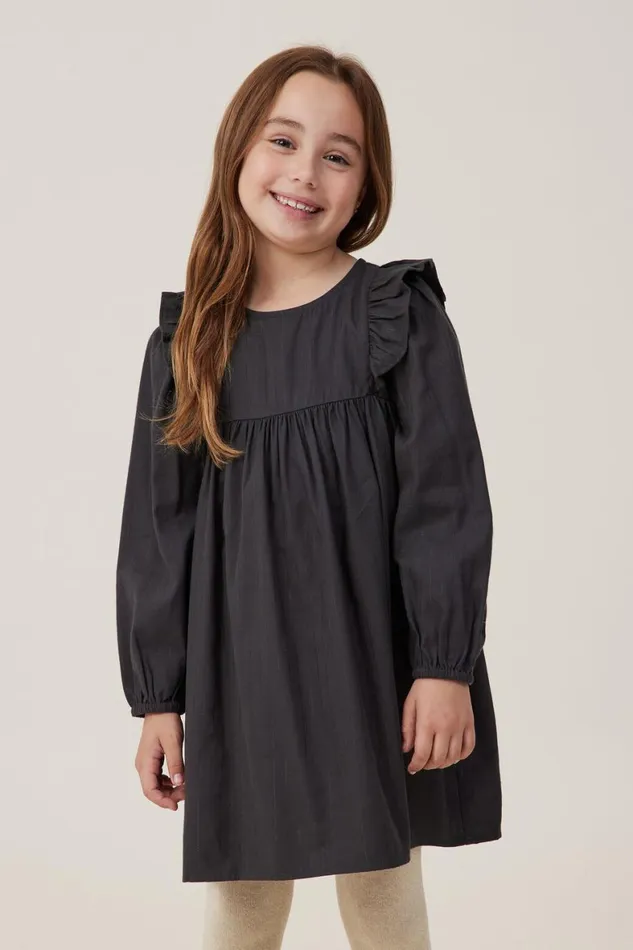 Girls 214 Dresses Cotton On Holly Long Sleeve Dress Phantom Stripe