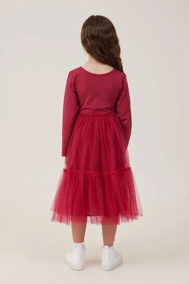Girls 214 Dresses Cotton On Iris Long Sleeve Dress Berrydeco Sparkle