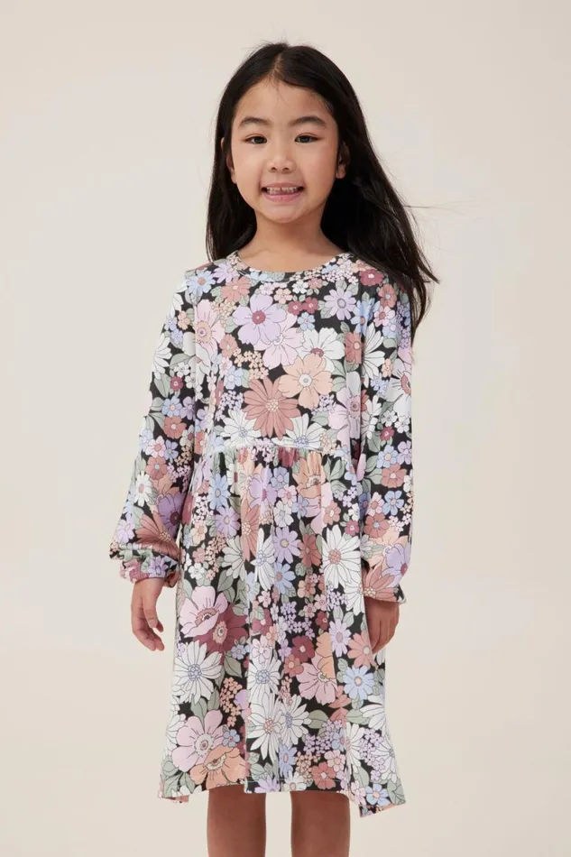 Girls 214 Dresses Cotton On Savannah Long Sleeve Dress Phantomquinn Floral