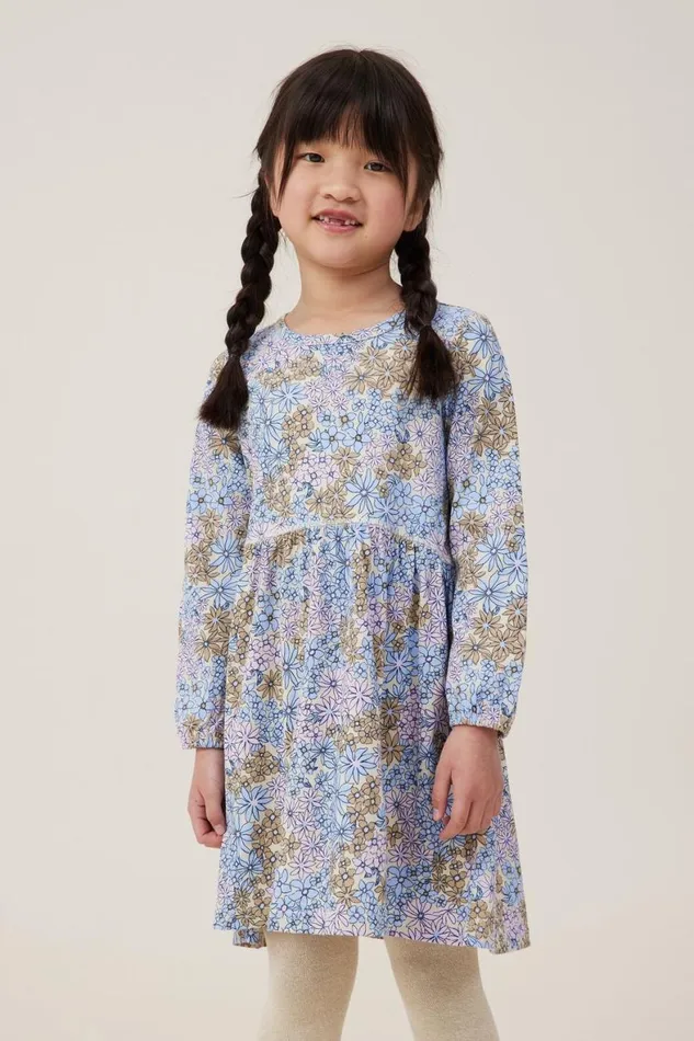 Girls 214 Dresses Cotton On Savannah Long Sleeve Dress Rainy Daymulti Floral