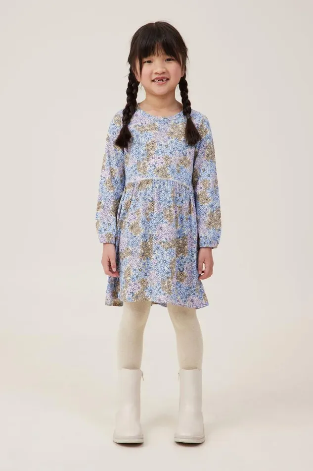 Girls 214 Dresses Cotton On Savannah Long Sleeve Dress Rainy Daymulti Floral