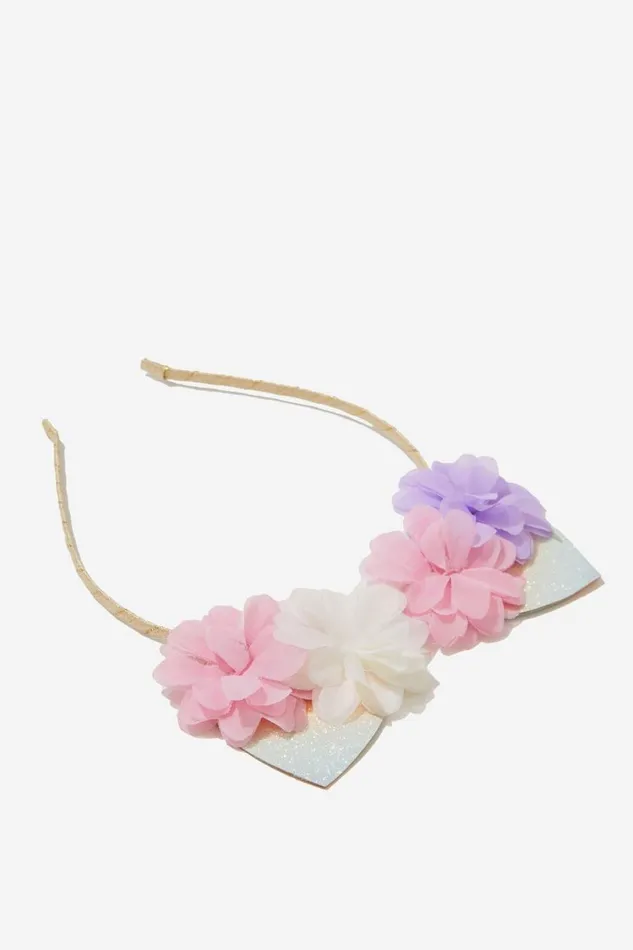 Girls 214 Hair Accessories Cotton On Novelty Headband Rainbow Flowers