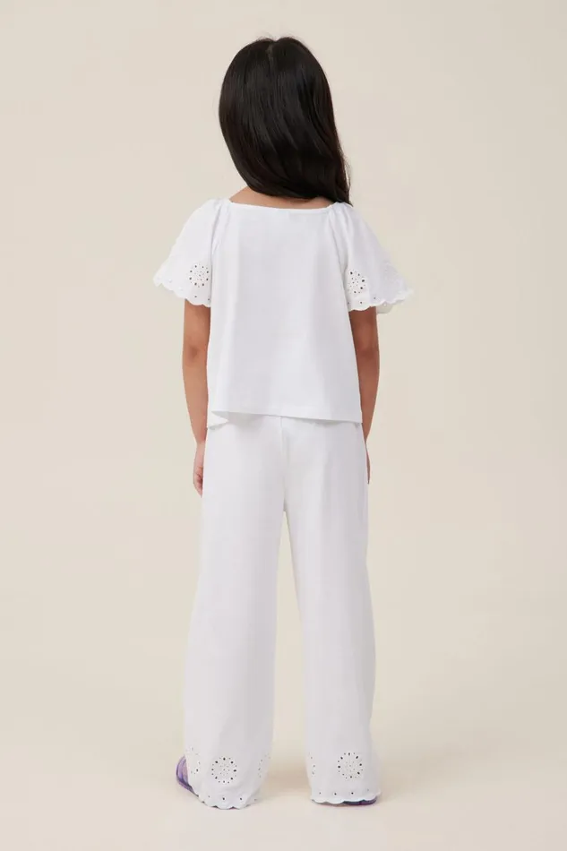 Girls 214 Leggings Pants and Jeans Cotton On Piper Broderie Pant White