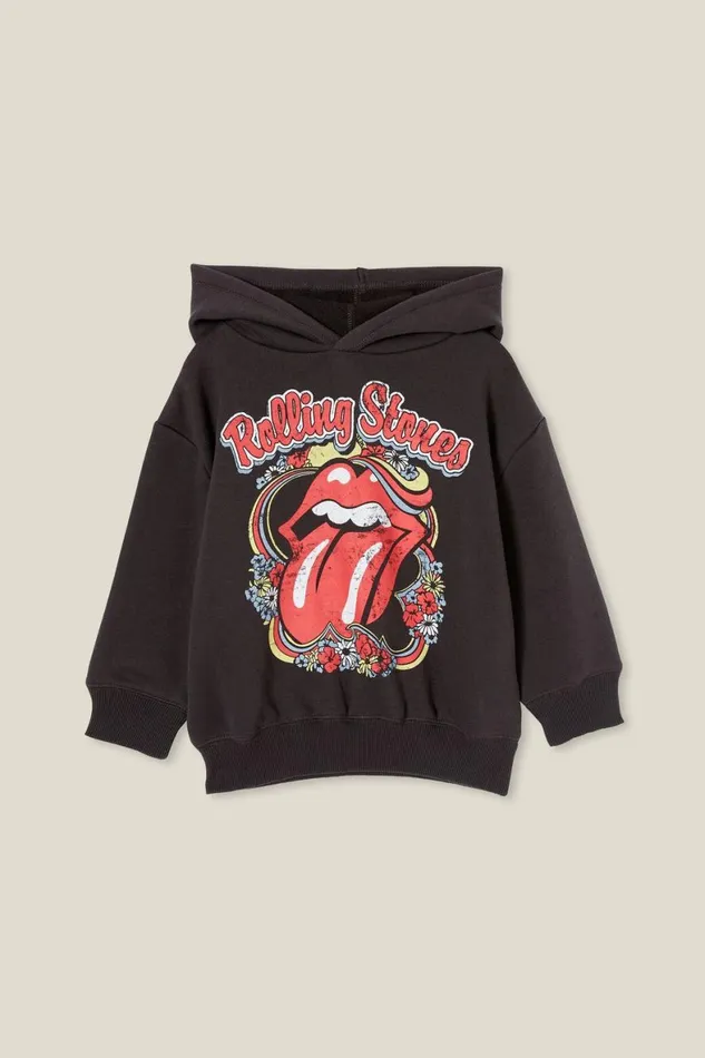Girls 214 Sweatshirts and Sweatpants Cotton On License Emerson Hoodie Lcn Bra Rolling Stones Flowersphantom Wash