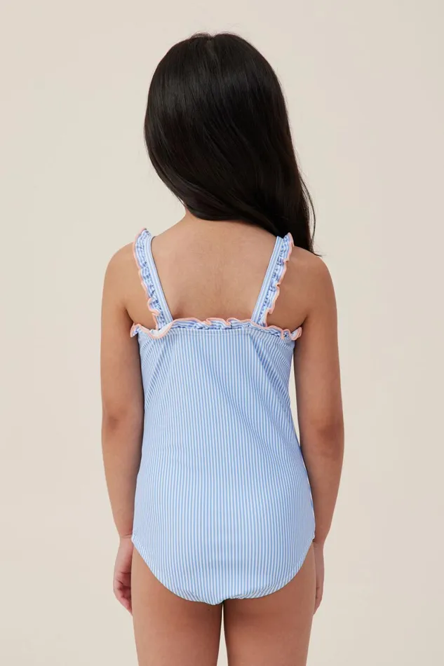 Girls 214 Swimwear Cotton On Arabella One Piece Dusk Bluebirdie Stripe
