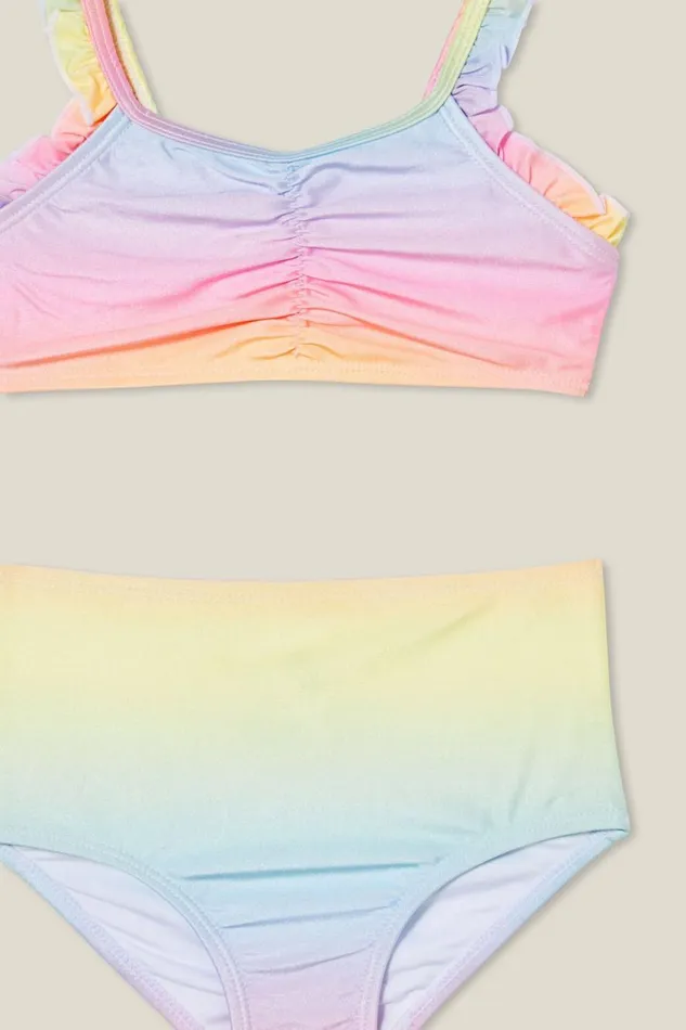 Girls 214 Swimwear Cotton On Jasmina Bikini Rainbow Sugar Gradient