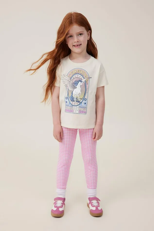 Girls 214 Tops and TShirts Cotton On Poppy Short Sleeve Print Tee Zephyrunicorn Stargazer