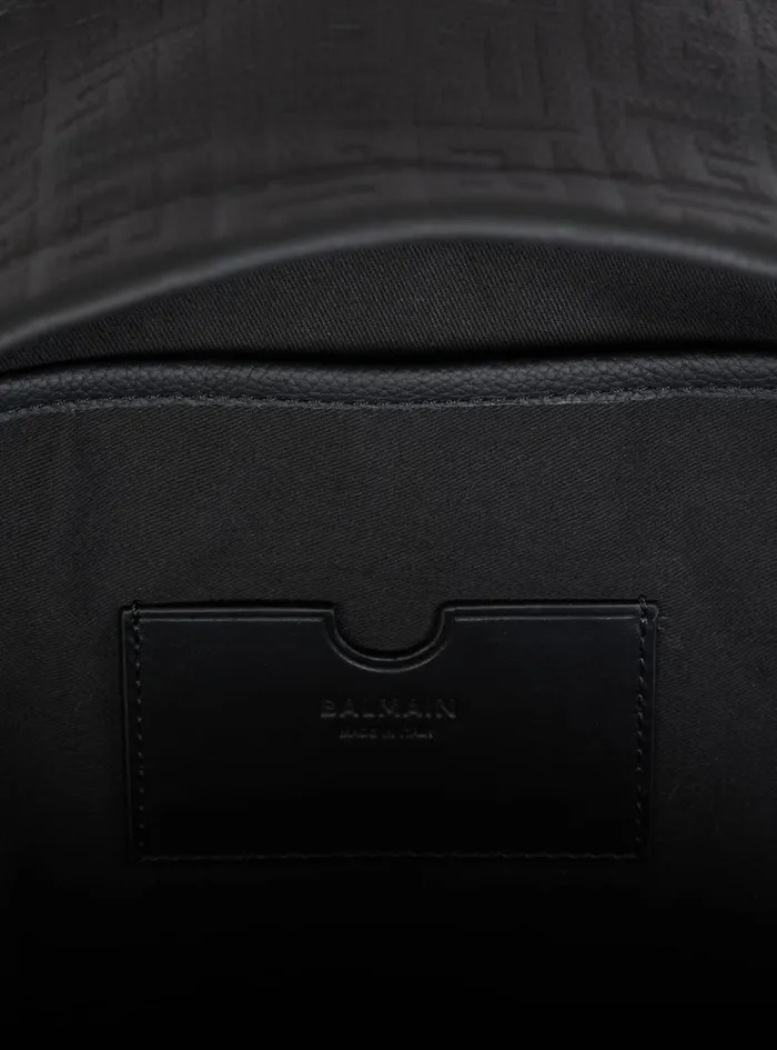 Grained Leather Backpack Black Men Balmain Bags And Backpacks