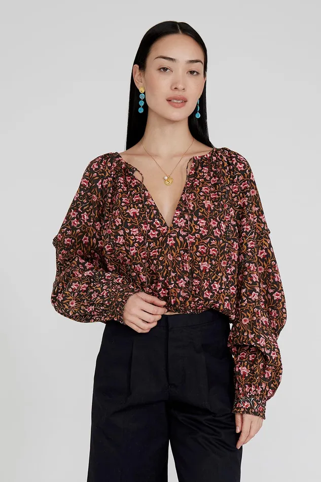 Greta Blouse Sachet Pink Women Chan Luu Tops