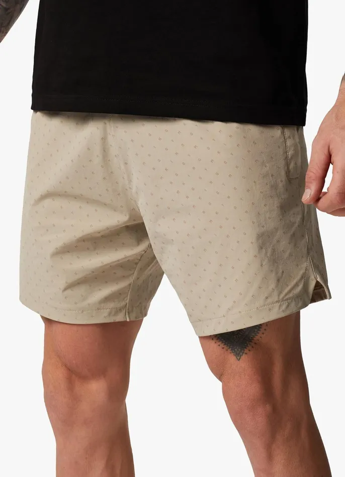 Gym King Cargos Men Rebellion AOP Cargo Shorts 8211 Sandstone