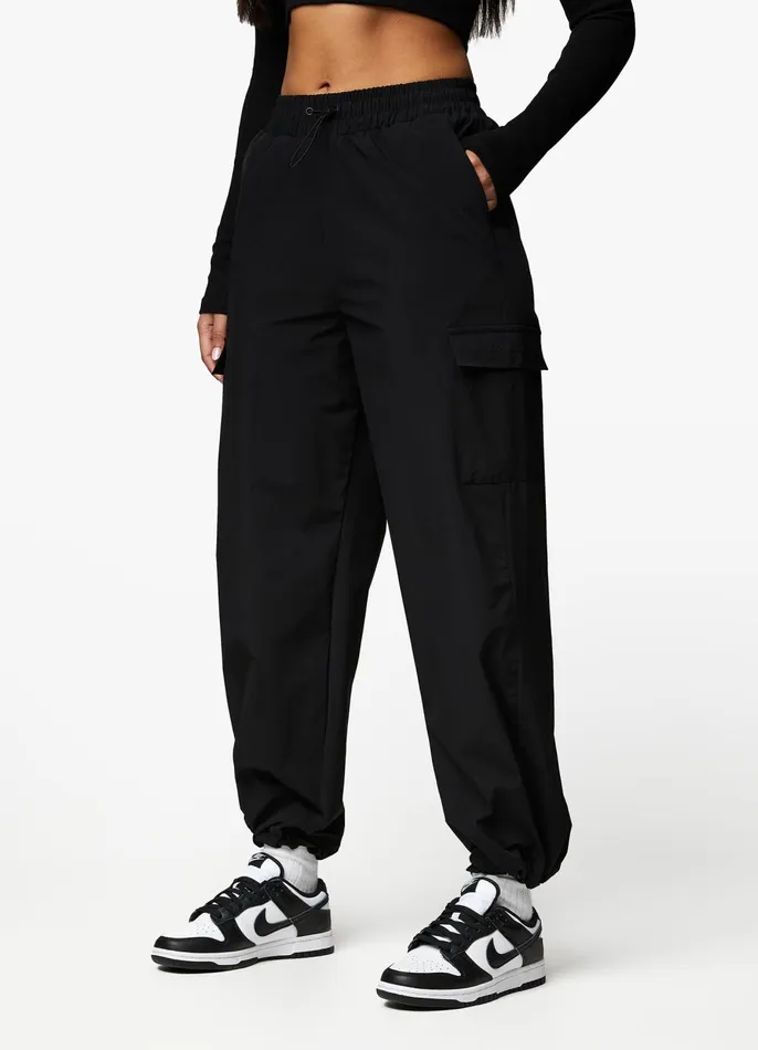 Gym King Joggers Women Utility Woven Cargo Pant 8211 Black