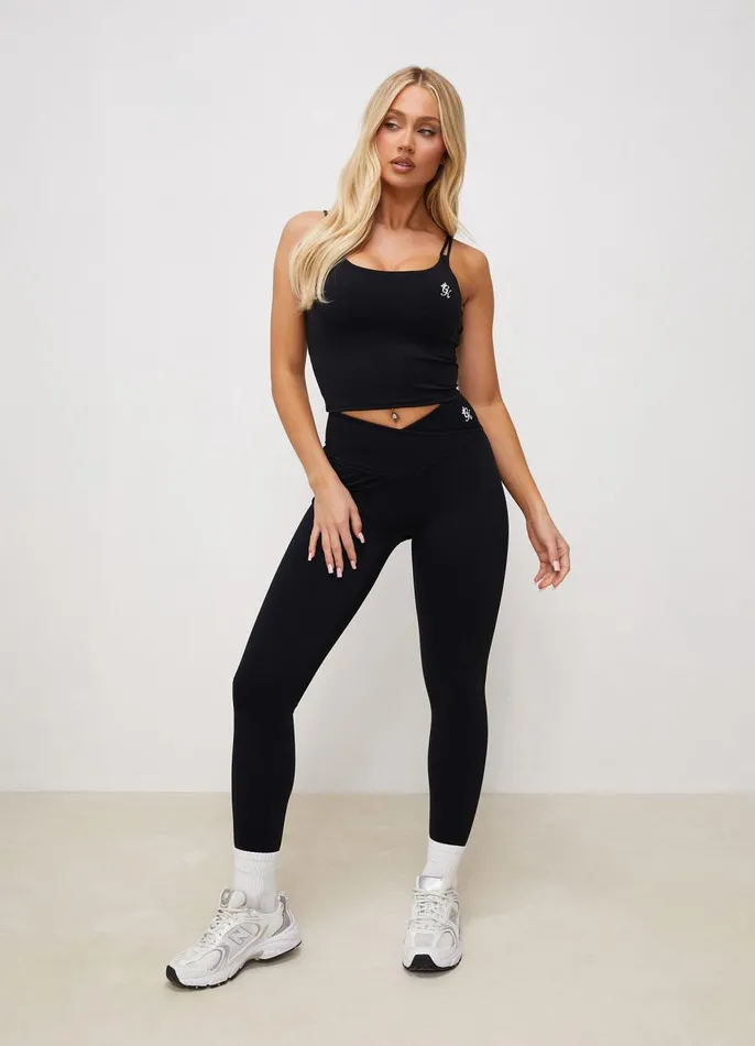 Gym King Leggings Women 365 Wrap Over Legging 8211 Black