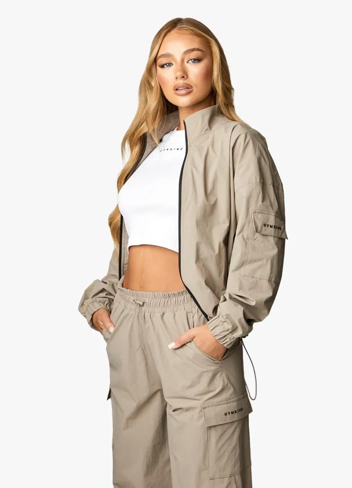 Gym King Outerwear Women Utility Woven Jacket 8211 Mocha