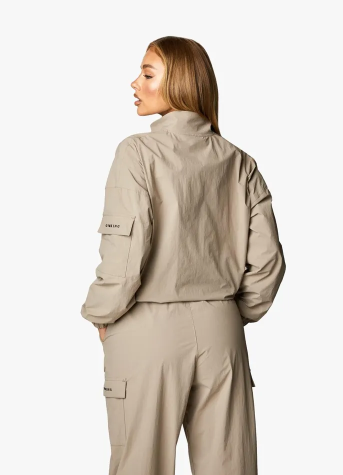 Gym King Outerwear Women Utility Woven Jacket 8211 Mocha