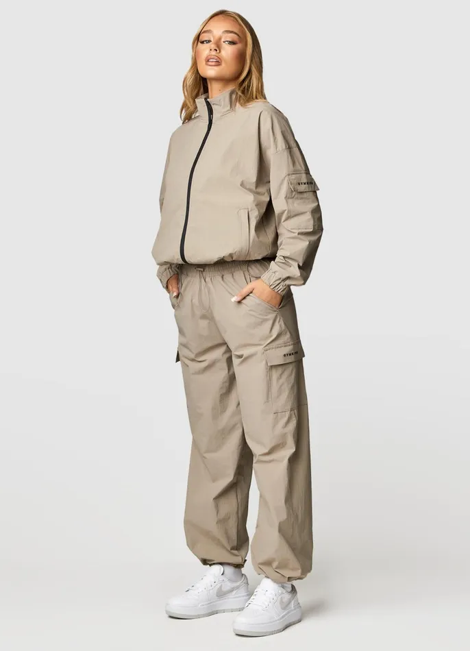 Gym King Outerwear Women Utility Woven Jacket 8211 Mocha